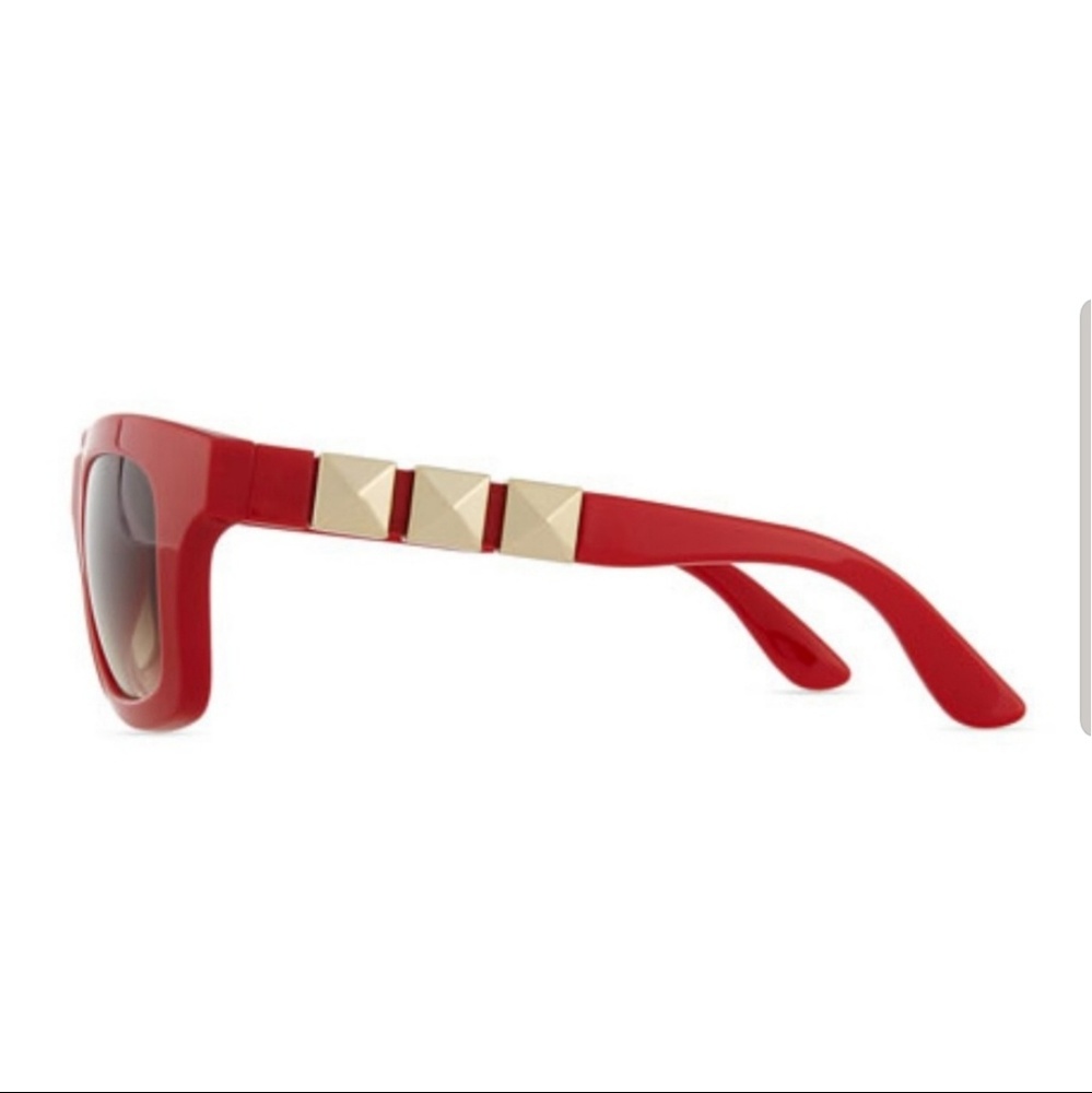 Valentino Rockstud Red Wayfarer Style Sunglasses